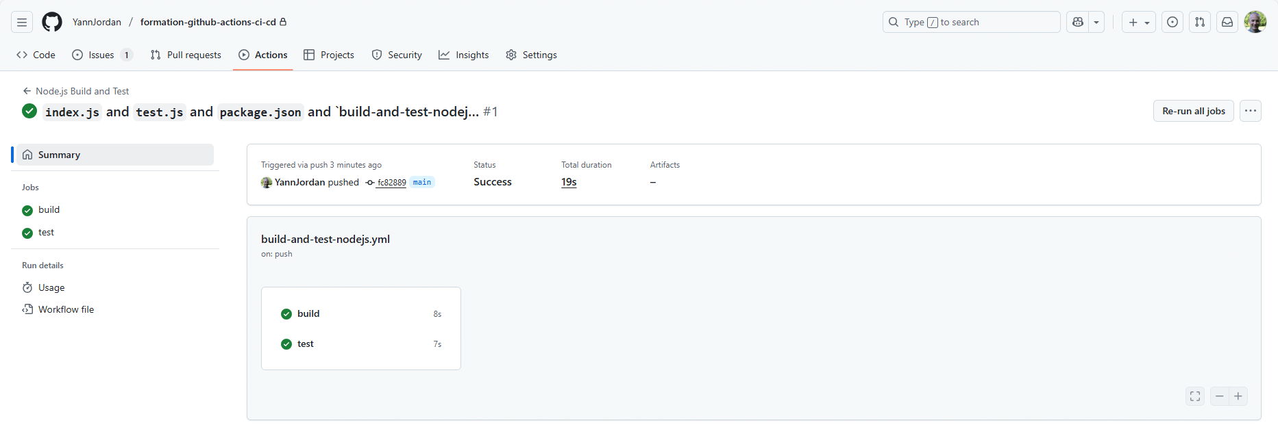 Nouveau Workflow présent dans GitHub-Action