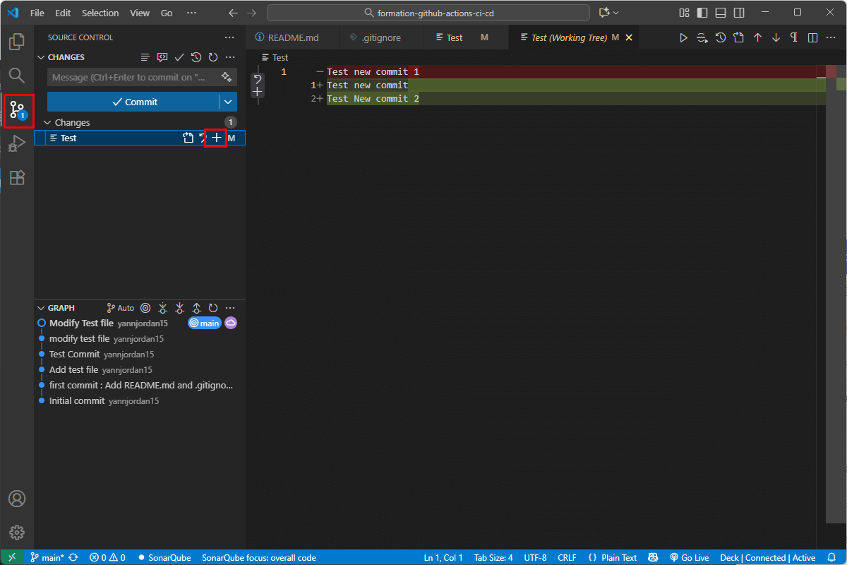 Ajout des fichiers via VSCode