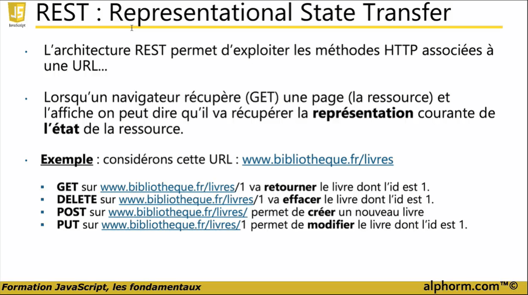 REST : Representational State Transfert