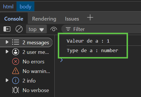 Exercice pratique de la déclaration et initialisation