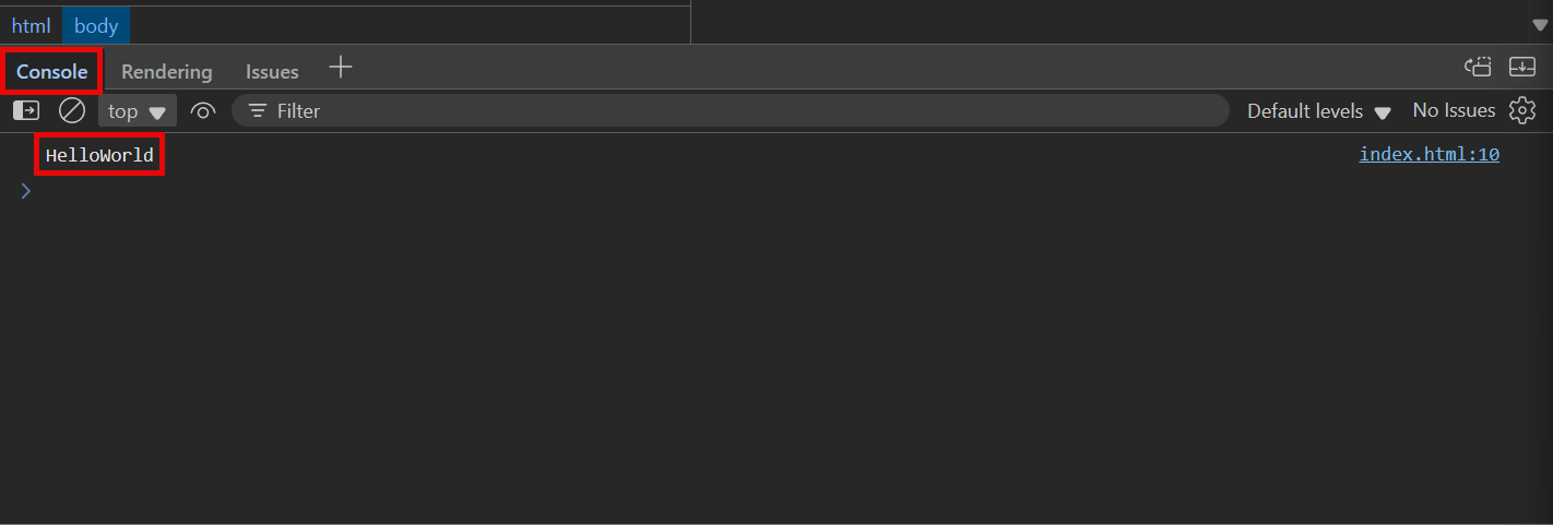 Console de l'inspecteur dans MS Edge